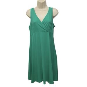 Eileen Fisher Organic Cotton A-Line Dress Petite PM Green Sleeveless